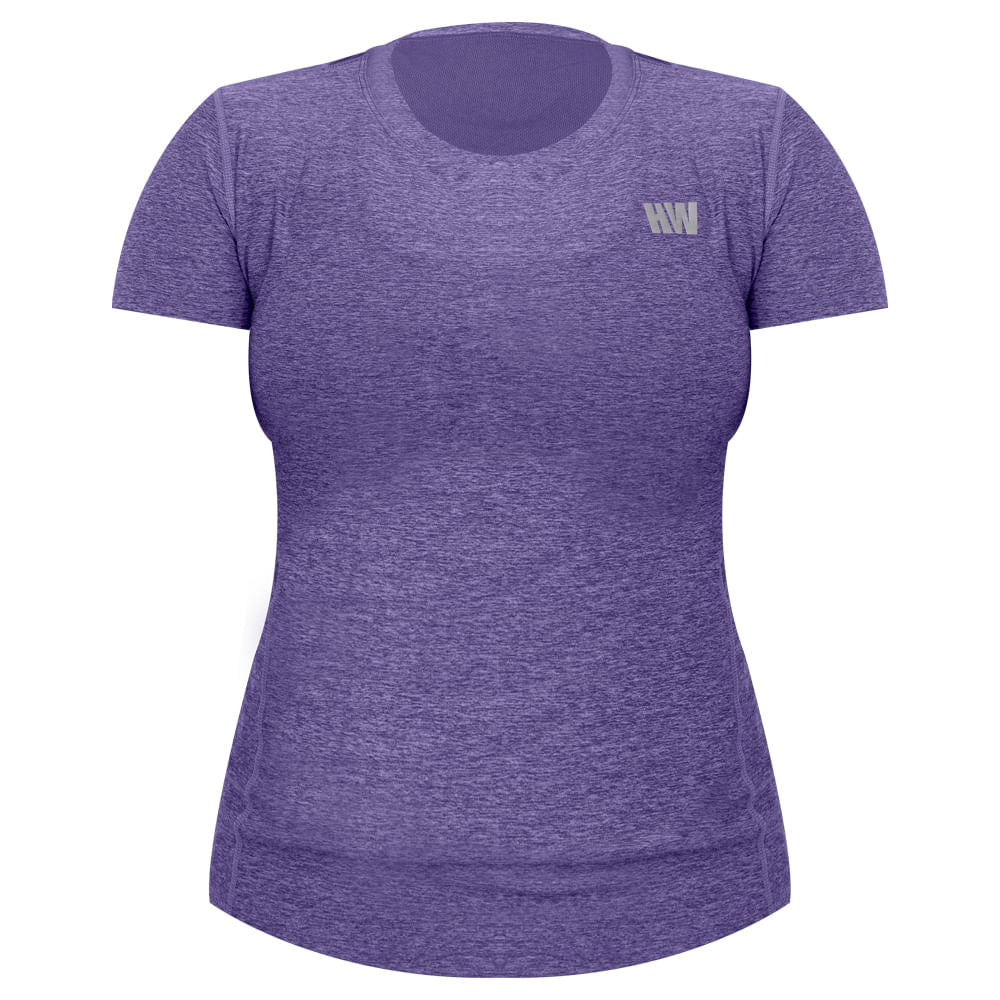 Polera Dry Fit Hw Manga Corta Mujer Lila