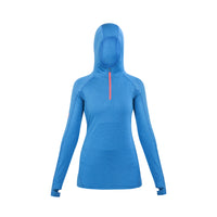 Polera Dry Fit Hw Spx C/ Gorro Manga Larga Mujer Blue