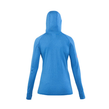 Polera Dry Fit Hw Spx C/ Gorro Manga Larga Mujer Blue